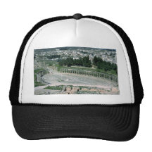 Oval piazza, ancient Decapolis city Jarash, Jordan Mesh Hat
