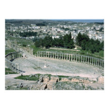 Oval piazza, ancient Decapolis city Jarash, Jordan Invitations