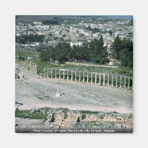 Oval piazza, ancient Decapolis city Jarash, Jordan Magnets