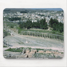 Oval piazza, ancient Decapolis city Jarash, Jordan Mousepads
