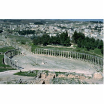 Oval piazza, ancient Decapolis city Jarash, Jordan Acrylic Cut Outs