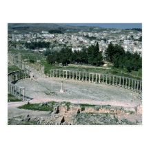 Oval piazza, ancient Decapolis city Jarash, Jordan Postcard