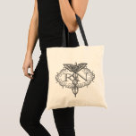 Oval Silver Caduceus RN Nurse Canvas Bags