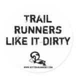 Oval sticker, Trail runner like it dirty