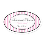 Oval Stripe Wedding Stickers