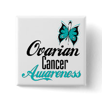 Ovarian Cancer Awareness Butterfly Button