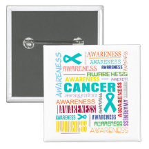 Ovarian Cancer Awareness Collage Buttons