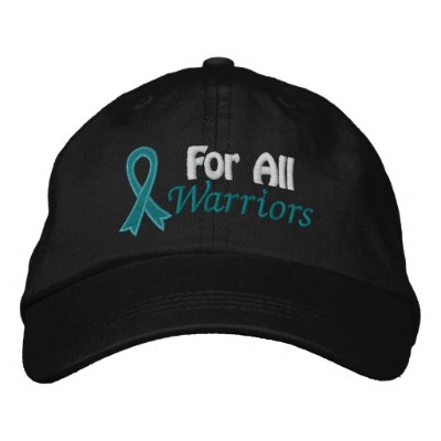 Ovarian Cancer Awareness For All Warriors Embroidered Baseball Cap Ovarian Cancer Awareness For All Warriors Embroidered Baseball Cap