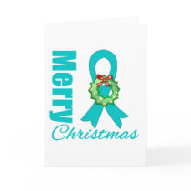 Ovarian Cancer Awareness Merry Christmas Ribbon