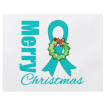 Ovarian Cancer Awareness Merry Christmas Ribbon Full Color Flyer
