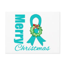 Ovarian Cancer Awareness Merry Christmas Ribbon