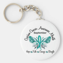 Ovarian Cancer Awareness Month Butterfly 3.2 Key Chain