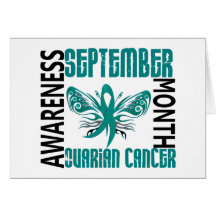 Ovarian Cancer Awareness Month Butterfly 3.4 Greeting Card