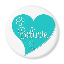 Ovarian Cancer Believe Heart Magnet