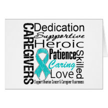 Ovarian Cancer Caregivers Collage Greeting Cards