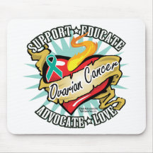 Ovarian Cancer Classic Heart Mouse Pads