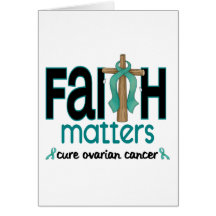 Ovarian Cancer Faith Matters Cross 1 Greeting Cards