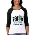Ovarian Cancer Faith Matters Cross 1 t-shirts
