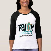 Ovarian Cancer Faith Matters Cross 1 Tshirts