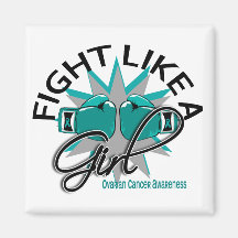 Ovarian Cancer Fight Like A Girl 12.3 Fridge Magnets