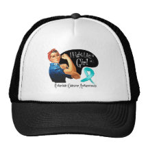 Ovarian Cancer Fight Like a Girl Rosie The Riveter Trucker Hats
