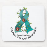 Ovarian Cancer FLOWER RIBBON 1 mousepads