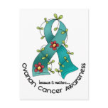 Ovarian Cancer FLOWER RIBBON 1 postcards