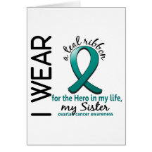 Ovarian Cancer Hero In My Life Sister 4 Greeting Card