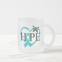 Ovarian Cancer Hope Butterfly Heart Mug