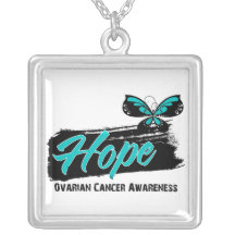 Ovarian Cancer Hope Butterfly Pendant