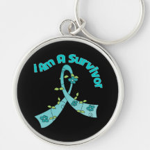 Ovarian Cancer I Am A Survivor Key Chain