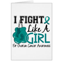 Ovarian Cancer I Fight Like A Girl 15.5 Greeting Card