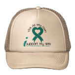 Ovarian Cancer I Support My Wife Trucker Hats
