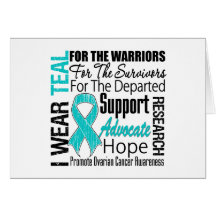 Ovarian Cancer I Wear Teal Ribbon TRIBUTE Card