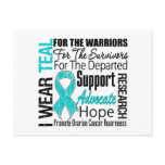 Ovarian Cancer I Wear Teal Ribbon TRIBUTE postcards