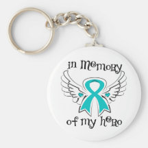 Ovarian Cancer In Memory of My Hero Keychain