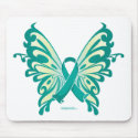 Ovarian Cancer Ribbon Butterfly mousepads