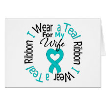 Ovarian Cancer Ribbon For My Wife Greeting Cards