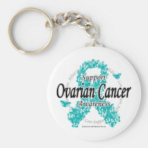 Ovarian Cancer Ribbon of Butterflies Key Chain