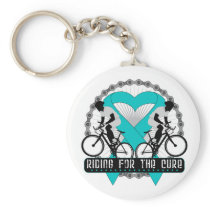 Ovarian Cancer Riding For The Cure Keychain
