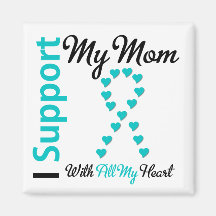 Ovarian Cancer Support Mum With All My Heart Magnet