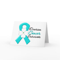 Ovarian Cancer Survivor Flower Ribbon Cards