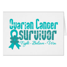 Ovarian Cancer Survivor Flower Ribbon Greeting Card