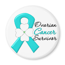 Ovarian Cancer Survivor Flower Ribbon Magnets