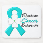 Ovarian Cancer Survivor Flower Ribbon mousepads