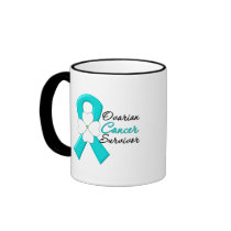 Ovarian Cancer Survivor Flower Ribbon Mug
