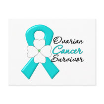 Ovarian Cancer Survivor Flower Ribbon Post Cards