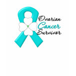 Ovarian Cancer Survivor Flower Ribbon t-shirts