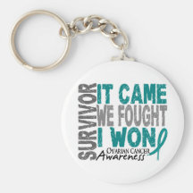 Ovarian Cancer Survivor It Came We Fought I Won Keychain
