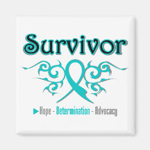 Ovarian Cancer Survivor Tribal Ribbon Magnet
